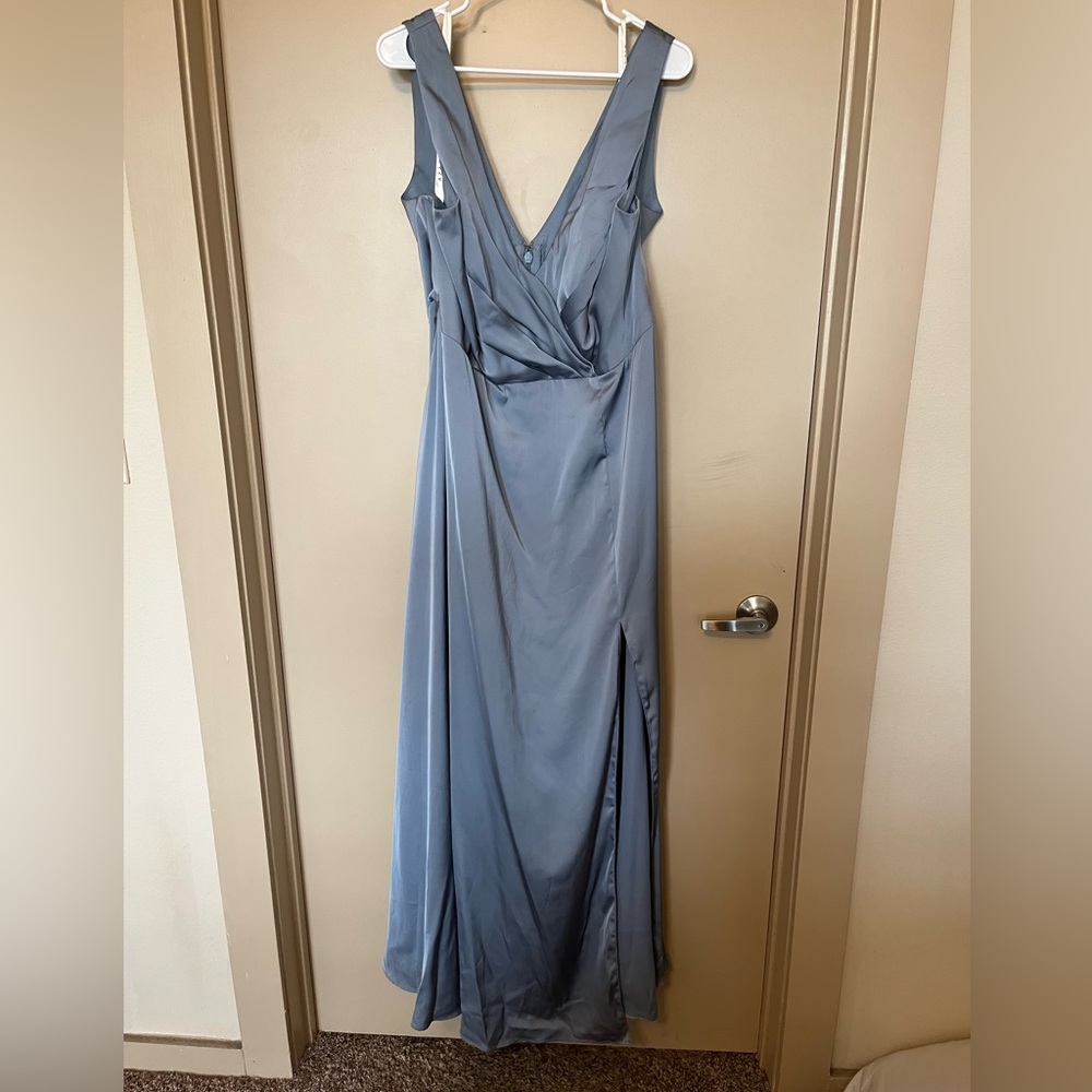 Azazie Blue formal/bridesmaid dress Floor